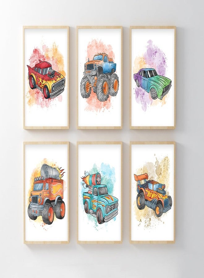Nistio® Crazy Cars Posters for Kids Room Decor, Wheels Wall Art, Racing Car Posters for Boys Bedroom, Vibrant Car Art for Playroom Decor, Unframed Set of 8 (8x10) - Image 4