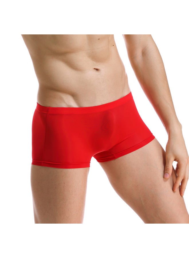 Clever-menmod Men's Boxers Fun Pants Low Waist Lightweight Comfortable Ice Silk Traceless Personalized Bacteriostasis