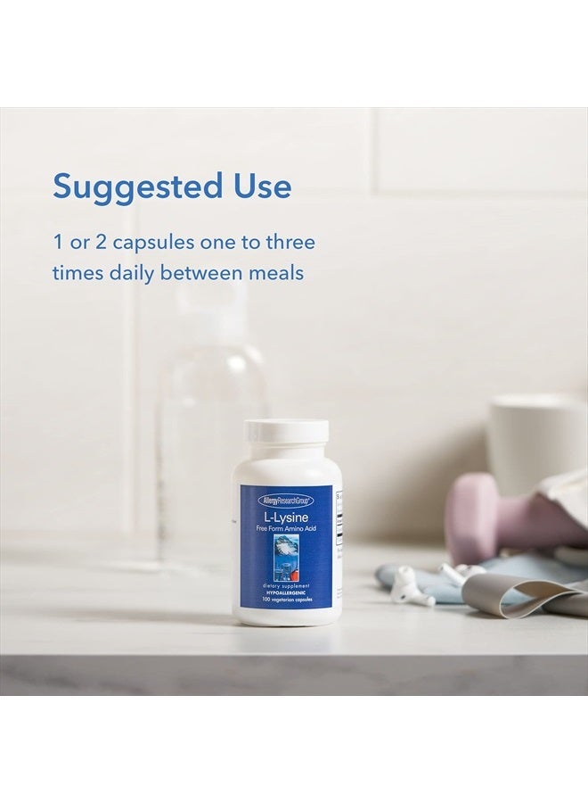 Allergy Research Group L-Lysine - Immune Support, L-Lysine HCI, Free Form Amino Acid, 500mg Supplement, Pure, Organic, Vegetarian Capsules - 100 Count - Image 4