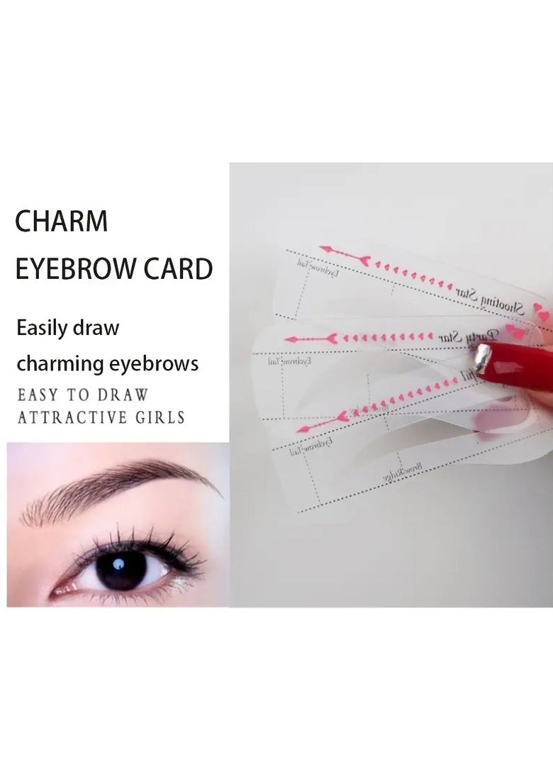 ORiTi - 10pcs Precisely Position Eyebrow Stencils Attach Tightly Once Step Eyebrow Template Kit Professional Portable Eyebrow Shaping Stencils - Image 1