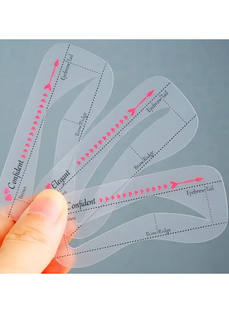 ORiTi - 10pcs Precisely Position Eyebrow Stencils Attach Tightly Once Step Eyebrow Template Kit Professional Portable Eyebrow Shaping Stencils - Image 1