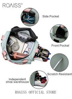 roaiss Duffle Bag for Women Sports with Wet Pocket Shoe Compartment Overnight Weekender Travel Bag Thicken Sports Tote Gym Bag Workout Carry on Bag with Adjustable Strap  - Image 4