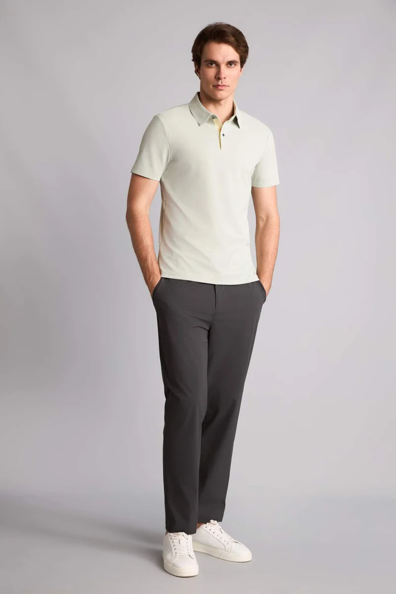 ديفاكتو Slim Fit Polo Collar Short Sleeve Polo T-Shirt