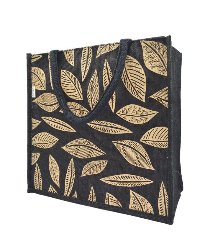 JUTEKA Printed Lunch, Office, Grocery, Picnic, Tote, Tiffin, Shopping, Jute Bag with Padded Cotton Handles - Image 4