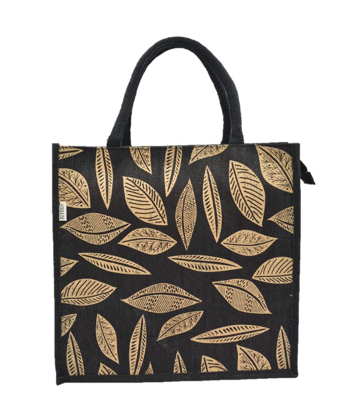JUTEKA Printed Lunch, Office, Grocery, Picnic, Tote, Tiffin, Shopping, Jute Bag with Padded Cotton Handles - Image 3