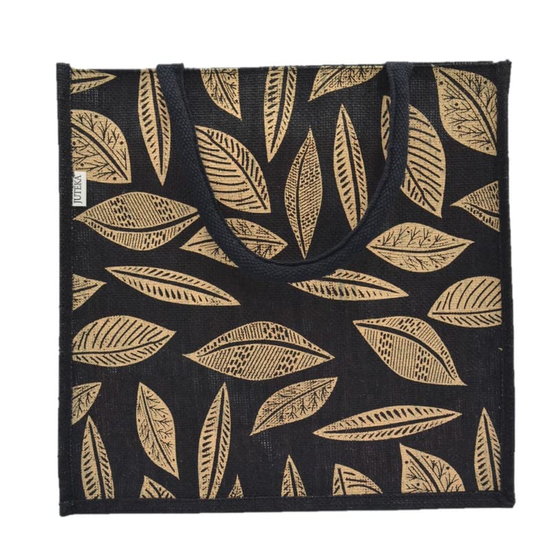 JUTEKA Printed Lunch, Office, Grocery, Picnic, Tote, Tiffin, Shopping, Jute Bag with Padded Cotton Handles - Image 2