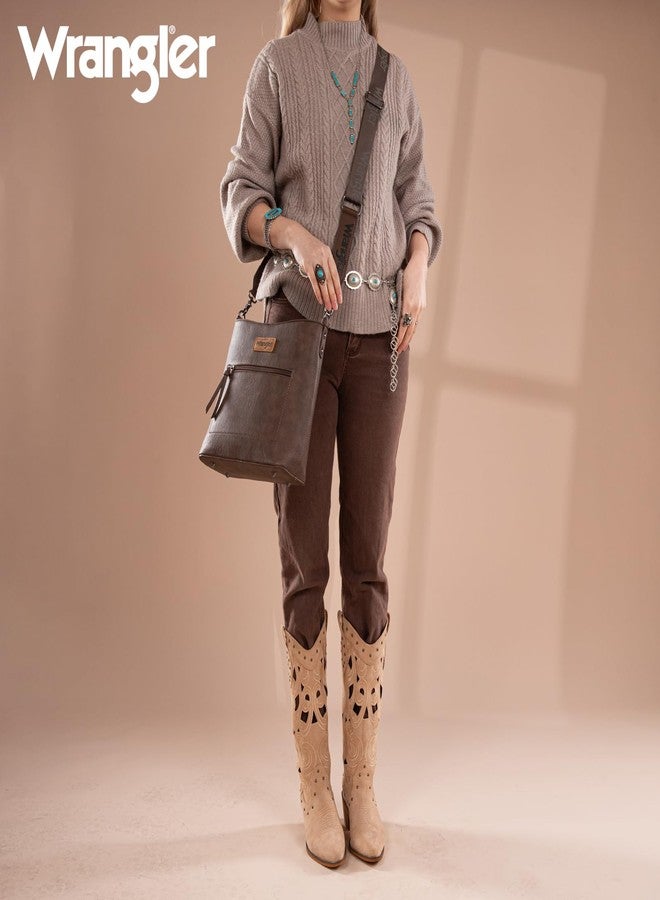 Wrangler Purses Crossbody Bags for Women Trendy Medium Crossbody Purses Vegan Leather Travel Purses Lightweight Shoulder Handbags Coffee WG117G-9360CF - Image 2