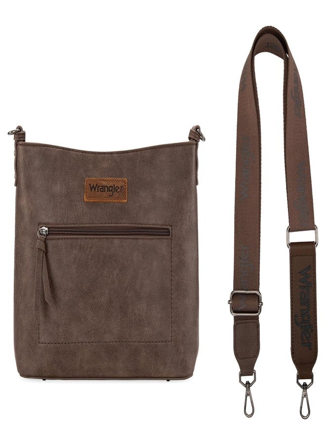 Wrangler Purses Crossbody Bags for Women Trendy Medium Crossbody Purses Vegan Leather Travel Purses Lightweight Shoulder Handbags Coffee WG117G-9360CF - Image 4