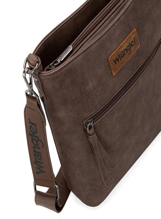 Wrangler Purses Crossbody Bags for Women Trendy Medium Crossbody Purses Vegan Leather Travel Purses Lightweight Shoulder Handbags Coffee WG117G-9360CF - Image 5
