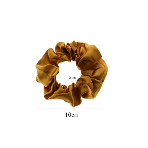 ZOONAI Women Teen Girls Satin Scrunchies Hair Accessories Elastic Hair Ponytail Holder Hair Tie - Set of 2 (Red) - Image 3