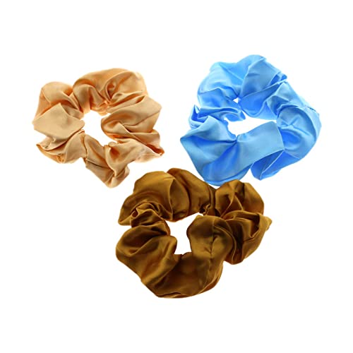 ZOONAI Women Teen Girls Satin Scrunchies Hair Accessories Elastic Hair Ponytail Holder Hair Tie - Set of 2 (Red) - Image 5
