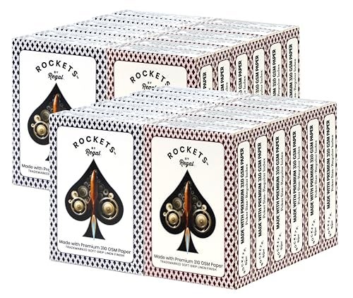 Regal Games 24 Decks Rockets Bulk Playing Cards Set for Adults Professionals Poker Size Standard Decks for Blackjack Poker Canasta Euchre 310 GSM Linen Finish Fun Travel Playing Cards - Image 1