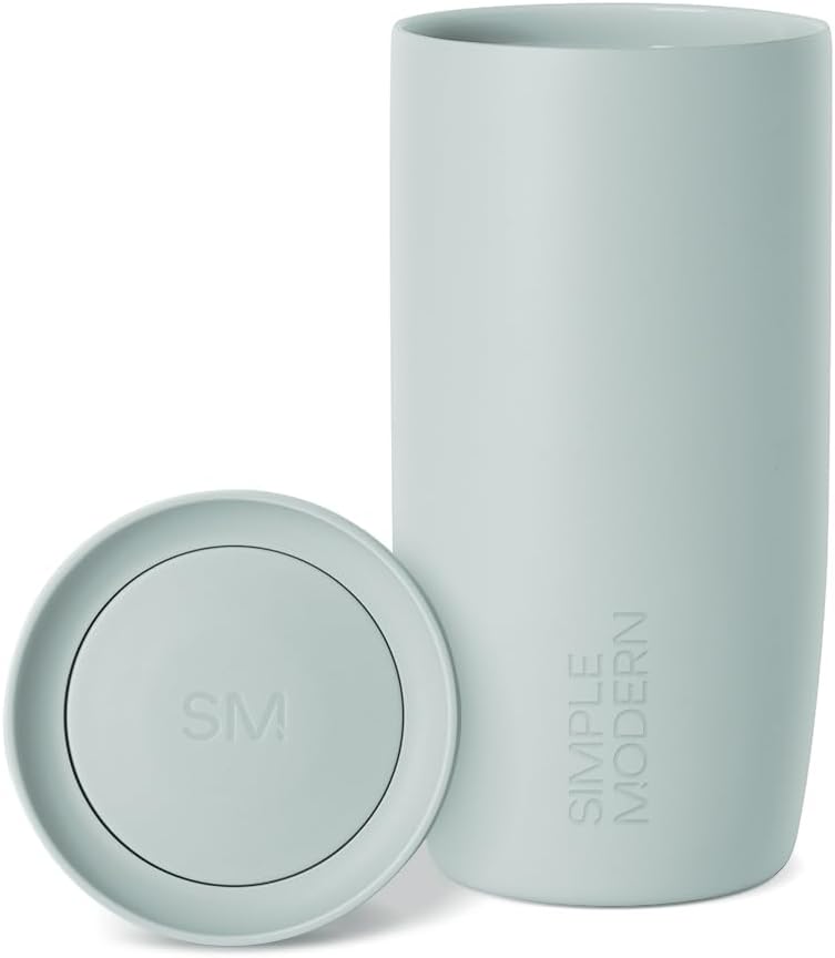 Simple Modern Travel Coffee Mug Tumbler with 360° Lid | Reusable Insulated Stainless Steel Cold Brew Iced Coffee Cup Thermos | Gifts for Women Men Her Him | Voyager Signature | 16oz | Sea Glass Sage - Image 1