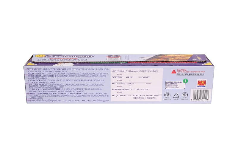 Freshwrapp Hindalco Aluminium Foil 72 Meters, 11microns | Food Packing, Wrapping, Storing and Serving - Image 5
