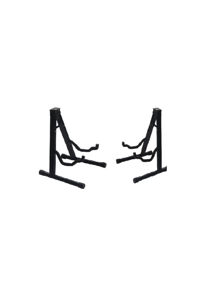 Megarya Megarya Guitar Stand,Portable A-frame Guitar Floor Stand for Acoustic Guitar,Classic Guitar,Electric Guitars,Bass,Ukulele (2-Pack, Black) - Image 1