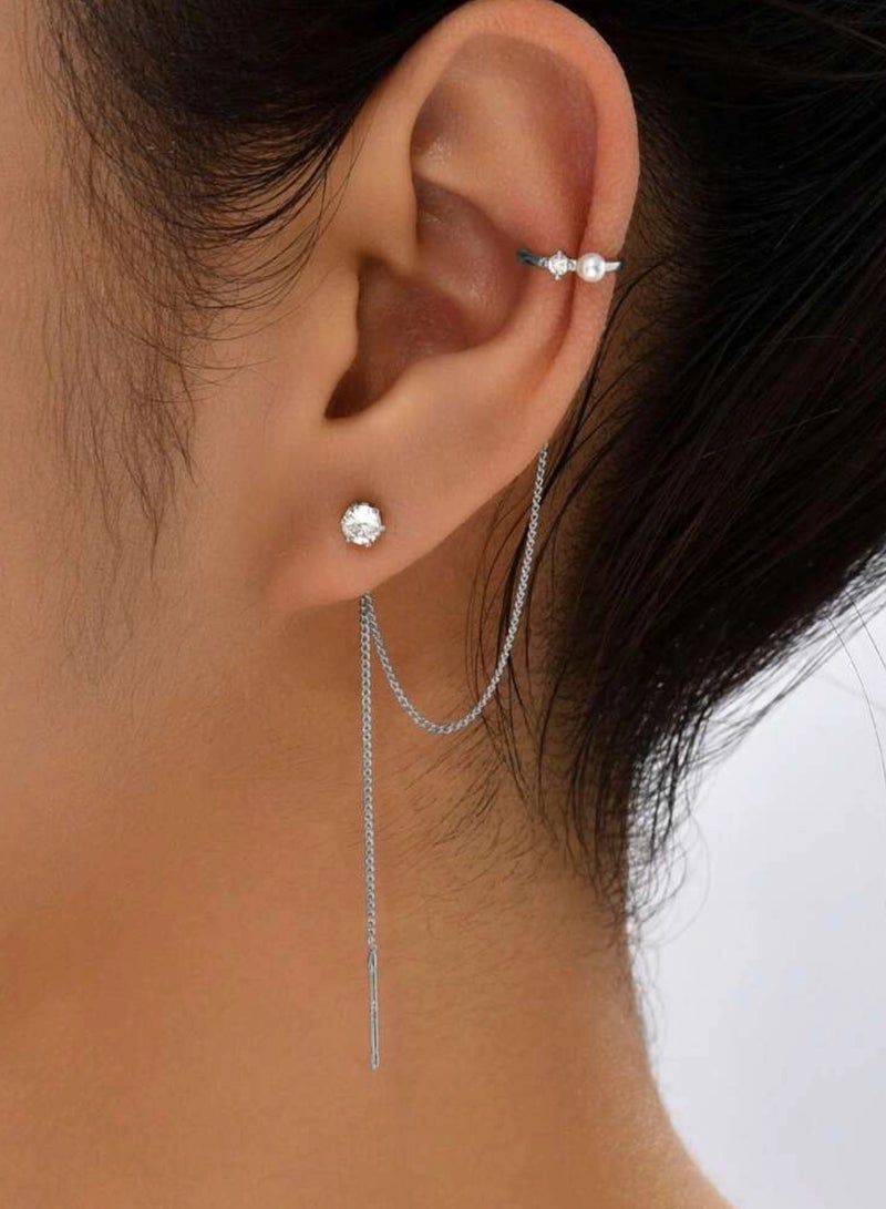Casual collection Trendy Silver Plated Earrings For Women - Image 1