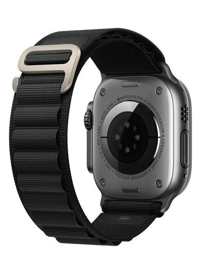 Apple Watch Alpine Loop Band 49mm/45mm/44mm Nylon Woven Sport Strap Compatible with iWatch Series 8/Ultra/7/SE/6/5/4/3/2/1 Black - Image 1