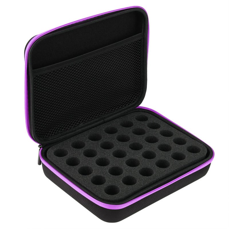 Essential Oil Carrying Case 60 Grid For 5ml 10ml 15ml Bottles Premium EVA Leather Hard Shell - Shock Proof Portable Essential Oil Organizer for Travel - Image 1