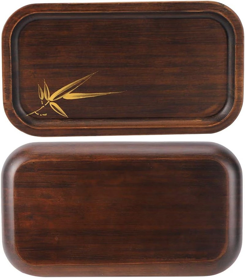 Tea Tray Serving Plate, Rectangular Snack Platter with Anti - Slip Pads, Elegant Hand - Painted Kitchen Accessory for Serving Dishes Fruits and Home Decor, Durable Ma (Small) - Image 4