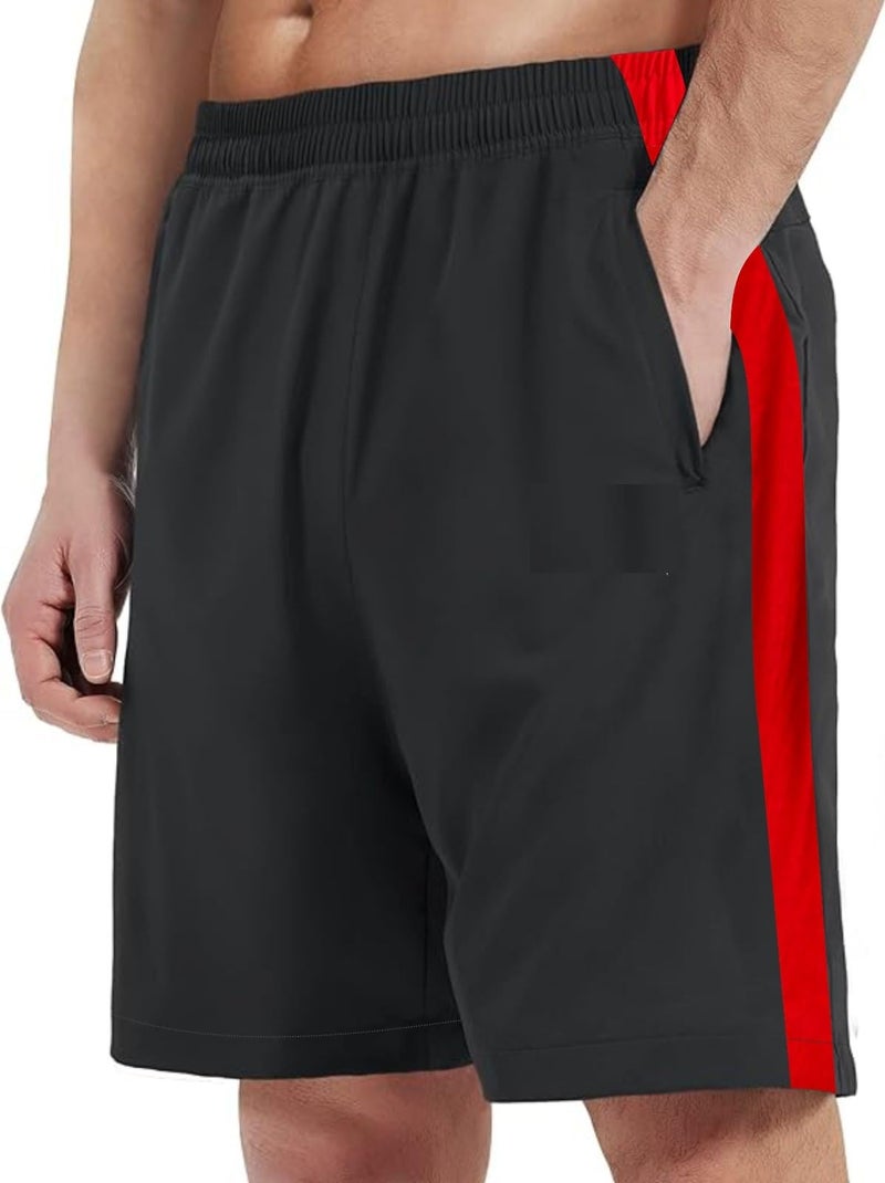 JUST RIDER Men’s Regular Fit Shorts - Quick Dry for Basketball, Badminton, Gym. Running, Sports, Yoga | Men's Outdoor Quick Dry Lightweight Sports Shorts with Pockets (2XL, Black) - Image 1