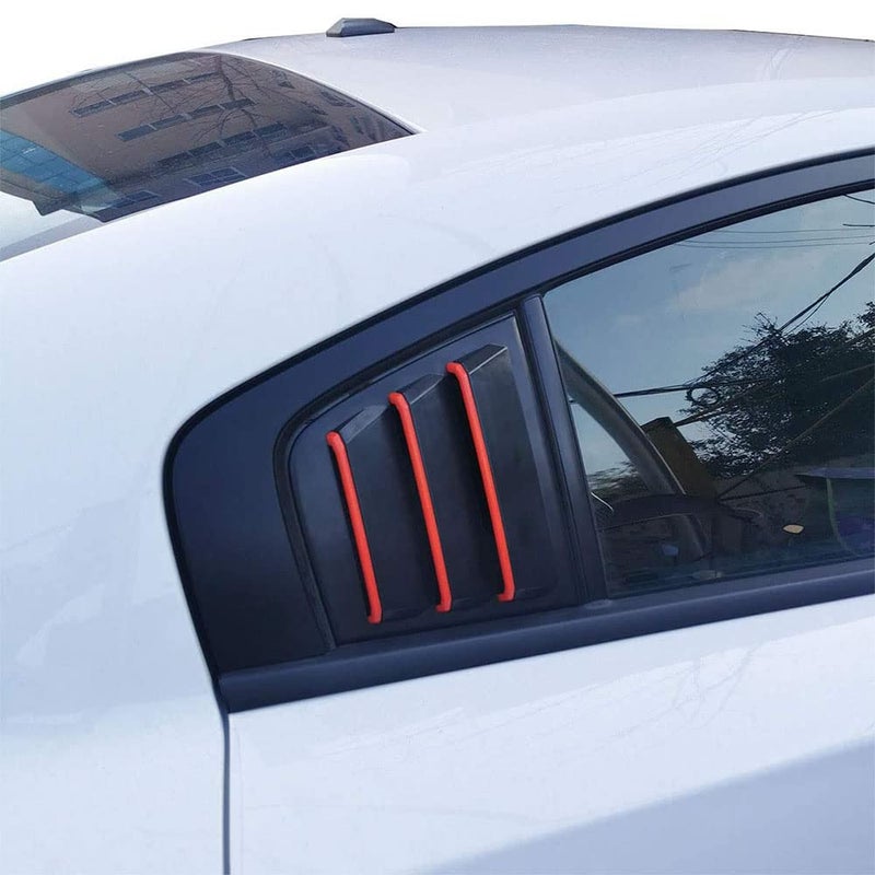 Side Window Louvers Air Vent Scoop Shades Cover Blinds ABS for Dodge Charger 20112021 Red line