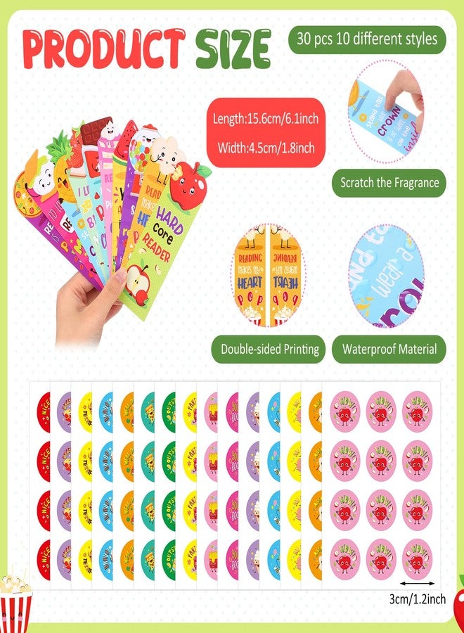 Teling 260 Pcs Scented Bookmarks and Smelly Pencils with Cute Toppers Set Include Scratch and Sniff Stickers Fun Pencils Fruit Food Theme Gift for Study Supplies - Image 2