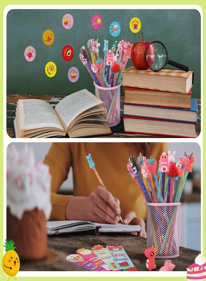 Teling 260 Pcs Scented Bookmarks and Smelly Pencils with Cute Toppers Set Include Scratch and Sniff Stickers Fun Pencils Fruit Food Theme Gift for Study Supplies - Image 5