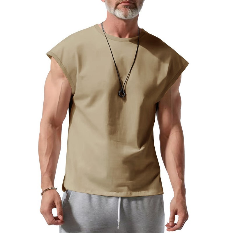 Men's Sleeveless Vest T-Shirt, Solid Color, Casual Summer Wear - Image 4