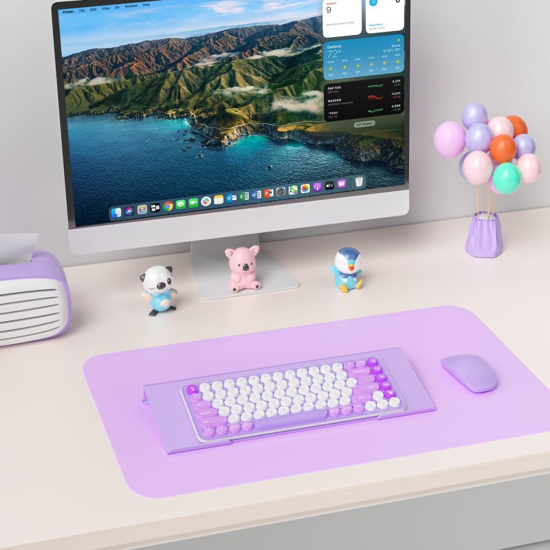 Rulyyo Ergonomic Computer Keyboard Stand - 17 Inch Purple Acrylic Keyboard Riser for Desk Tilted Keyboard Holder Tray with Non-Slip Strip for Home Office Easy Typing & Working - Image 3