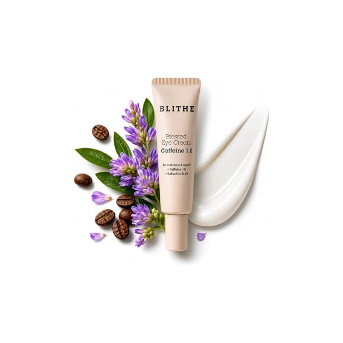 BLITHE Caffeine Eye Cream for Morning Puffiness & Dark Circles, Plant-Based Retinol, Bakuchiol, Korean Eye Cream for Undereye Bags and Puffiness Removal, 0.67 Fl Oz