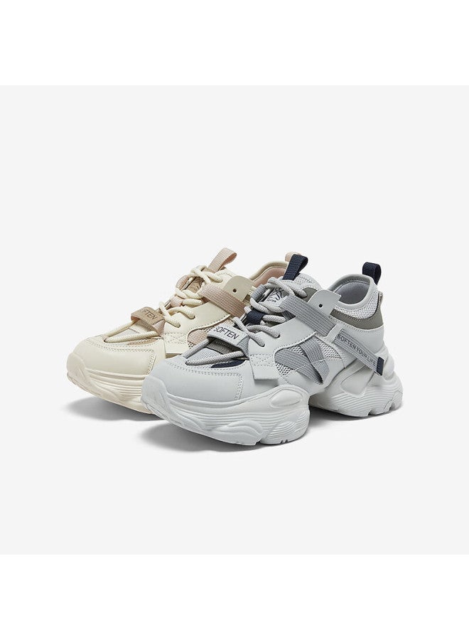 Basto 26 Spring Dad Sneakers Fashion Trendy Sports Thick-soled Height-increasing Women's Shoes D3835am6 Beige/gray/blue Size 38 - Image 4