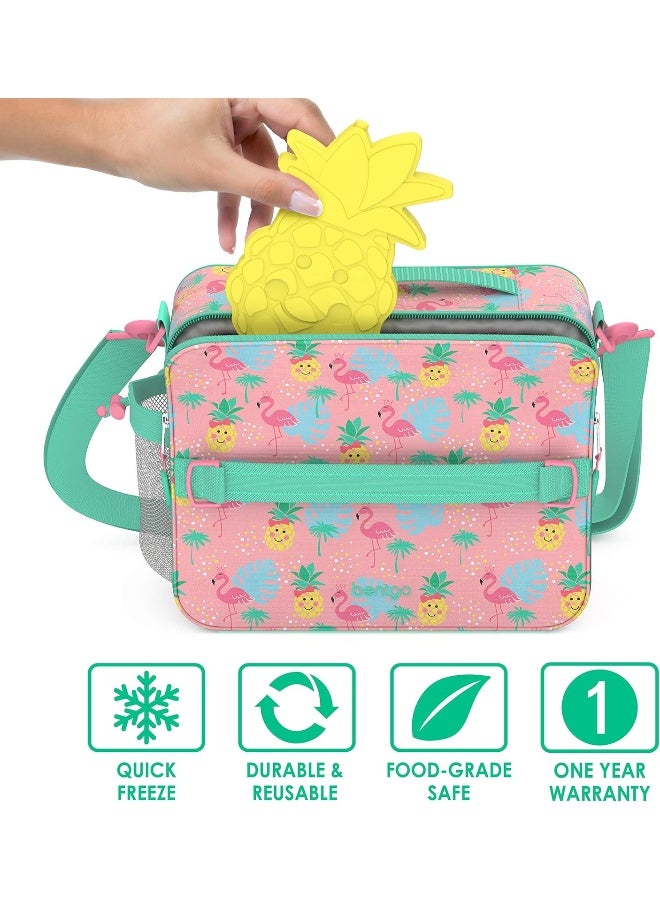Bentgo Buddies Reusable Ice Packs - Slim Ice Packs for Lunch Boxes, Lunch Bags, and Coolers - Multicolored 4-Pack (Pineapple) - Image 3