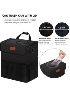 Vankor Vankor Car Trash Can for Car Cute Car Trash Bag Bin Hanging Waterproof Automotive Car Garbage Cans Leak Proof Vehicle Trash Can Black  - Image 2