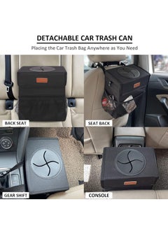 Vankor Vankor Car Trash Can for Car Cute Car Trash Bag Bin Hanging Waterproof Automotive Car Garbage Cans Leak Proof Vehicle Trash Can Black  - Image 5