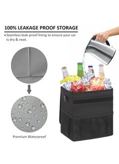 Vankor Vankor Car Trash Can for Car Cute Car Trash Bag Bin Hanging Waterproof Automotive Car Garbage Cans Leak Proof Vehicle Trash Can Black  - Image 3