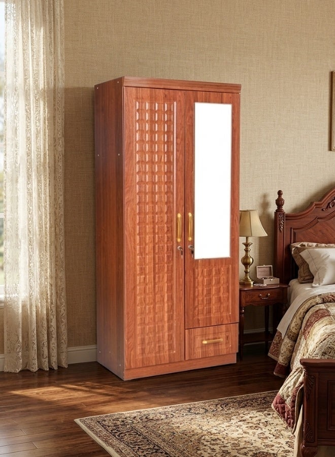 SULSHA 2 Door Wooden Wardrobe Cabinet Cupboard Engineered Wood Perfect Modern Stylish Heavy Duty With Mirror - Image 1