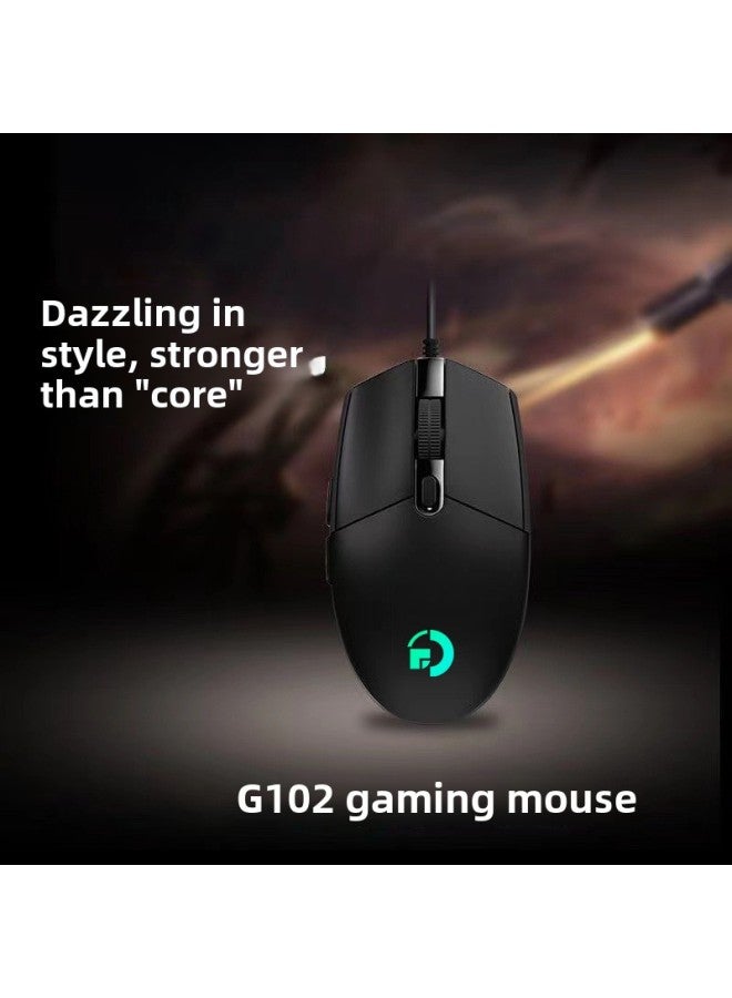 Value G102 E-sports Game Mouse Wired Macro RGB Internet Cafe USB Pressure Macro Definition Chicken CsgoCF-Color:G102【A804FIC-125HZ-4800DPI】-Interface:USB