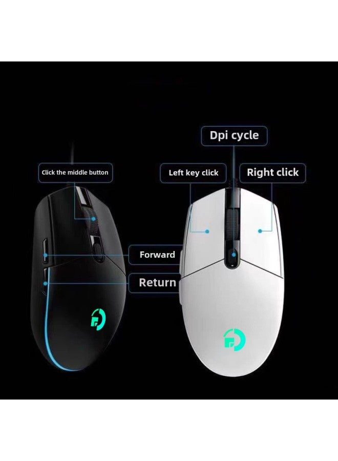 Value G102 E-sports Game Mouse Wired Macro RGB Internet Cafe USB Pressure Macro Definition Chicken CsgoCF-Color:G102【A804FIC-125HZ-4800DPI】-Interface:USB