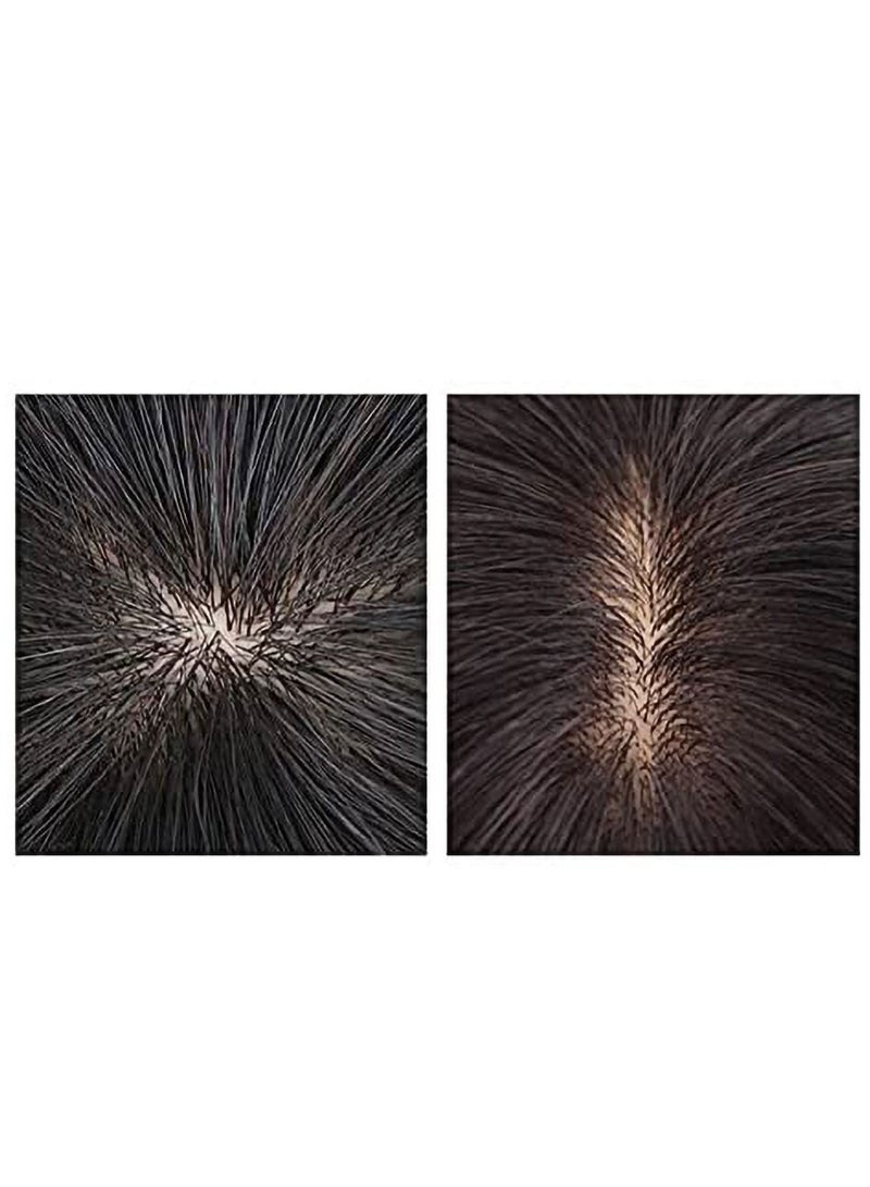 إستيل إبرة بديلة لقطعة الشعر المزيفة غير المرئية على الرأس شعر حقيقي ثلاثي الأبعاد بدوي هوائي شعر مستعار قطعة 4 نمط 02 - Image 4