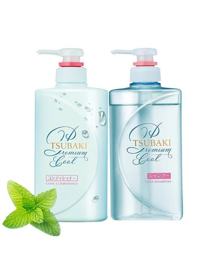 تسوكابي شامبو منعش قسط Tsubaki 490ml & كونديتون 490ml مجموعة ( طبعة محدودة ) ، 2 حزمة - Image 1