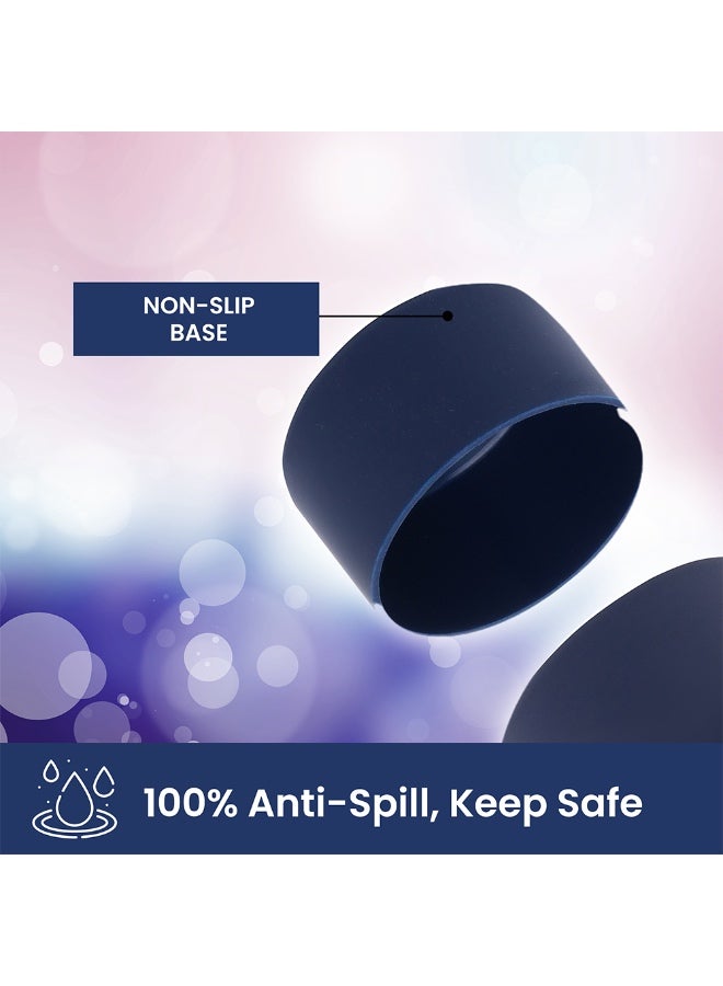 Bamboo Bark 750 ML Insulated Water Bottle with Sipper Lid – Stainless Steel Double Wall Vacuum Flask for Hot & Cold Water Leak-Proof, Reusable Sports Thermos Bottle - (Deep Navy) - Image 5