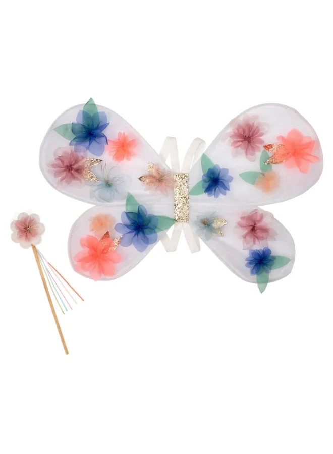 Meri Meri Organza Flower Wings & Wand