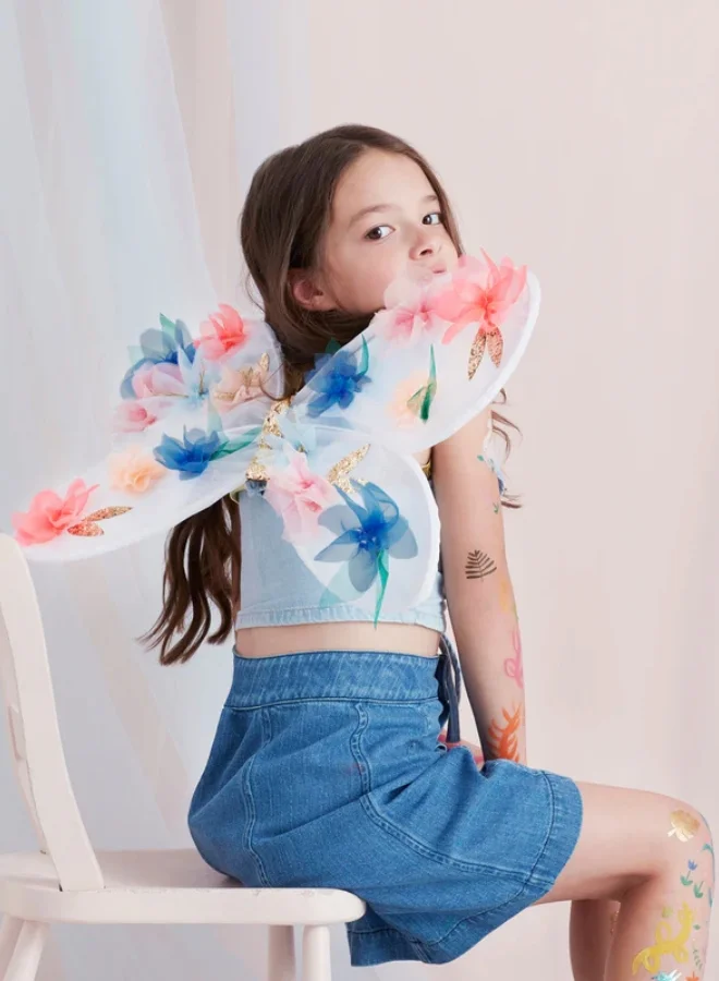 Meri Meri Organza Flower Wings & Wand