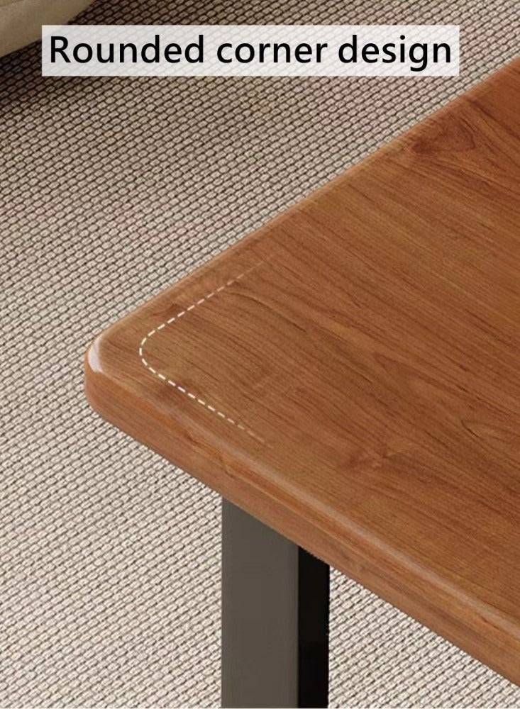 Kutis 1-Piece Coffee Table Sofa Table Central Table Suitable For Home Apartment Office Dormitory Wood/Steel Brown 120x60x41.5 cm - Image 4