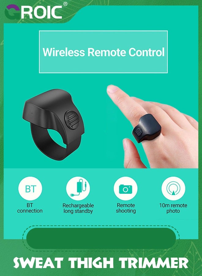 GROIC Black Recharging Bluetooth 5.1 Smart Ring Selfie Remote Control for iPhone & Android Wireless Remote Control Selfie Shutter for Photography and Video Recording for iPad iPod Tablet - Image 2