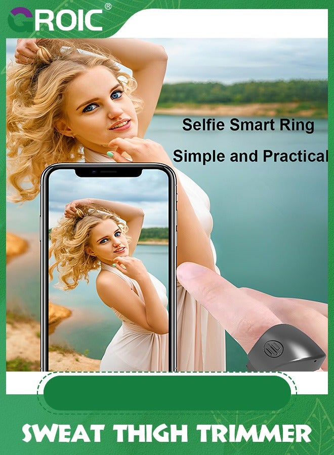 GROIC Black Recharging Bluetooth 5.1 Smart Ring Selfie Remote Control for iPhone & Android Wireless Remote Control Selfie Shutter for Photography and Video Recording for iPad iPod Tablet - Image 4