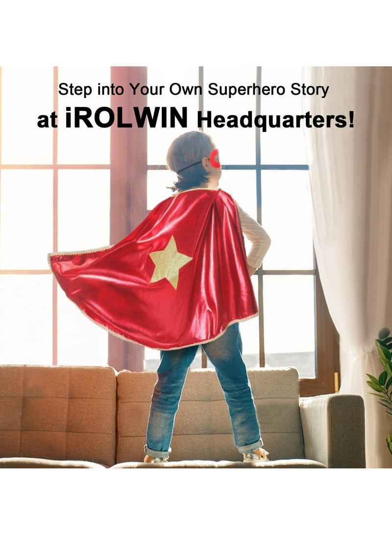 CMGTYYD Superhero Capes and Masks for Kids Super Hero Costumes, for Girls Big Sister Gifts Toddler Princess Dress-Up Mask TuTu Party Toys and Kids Gifts Supplies Cosplay Stage Performance (Red) - Image 3