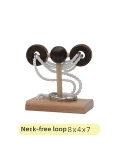 Wooden Topology Unleash Rope Toy Column Unleash Rope Series Unleash Unlock Toy Fun Kongming Lock Luban Lock-Color:Rabbit Neck Ring