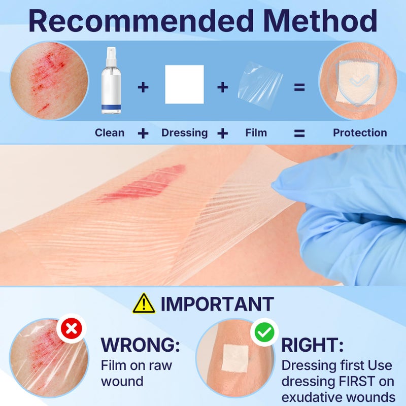 Clearshield 50 Pack Transparent Film Dressing, 4" x 4.75" Waterproof Bandages Breathable Hypoallergenic, Adhesive Patch for Post Surgical Shower, IV Shield, Tattoo Aftercare - Image 5