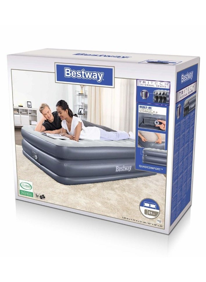Bestway - Bestway Premium Air Bed With Built-In Electric Air Pump 203X152X51Cm 26-67925 - Image 1